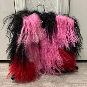 AZALEA WANG SHOOP MOHAIR FUR BOOTIE IN MULTI SOLD AT AKIRA